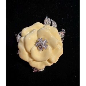 Vintage Nolan Miller Glamour Collection Camellia Flower Brooch Pin
